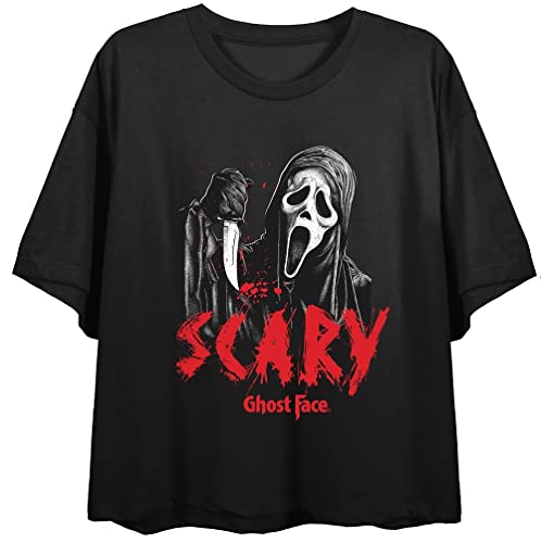 Bioworld Ghostface Scary Women's Black Crop T-Shirt-XS at Amazon